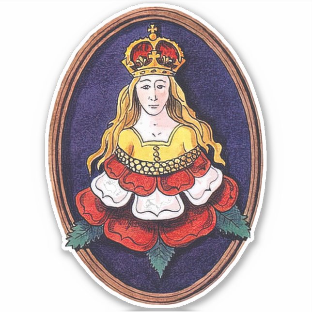 Pegatina Rosa de la Reina Katherine Parr Royal Badge Tudor (Anverso)