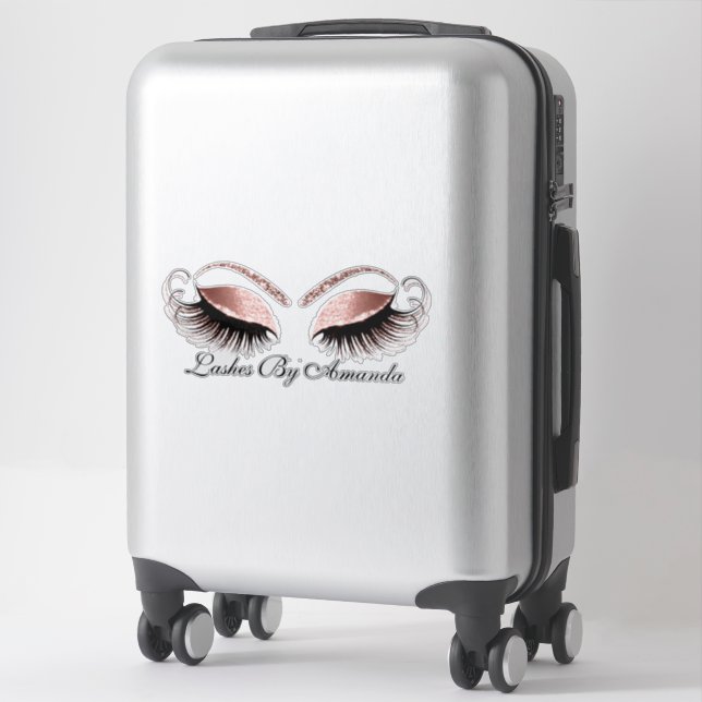 Pegatina Rosa de nombre de extensión para artista de maquil (Maleta)