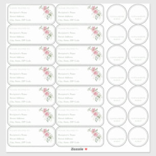 Pegatina Rosa de sabio verde Nombre individual dirección +