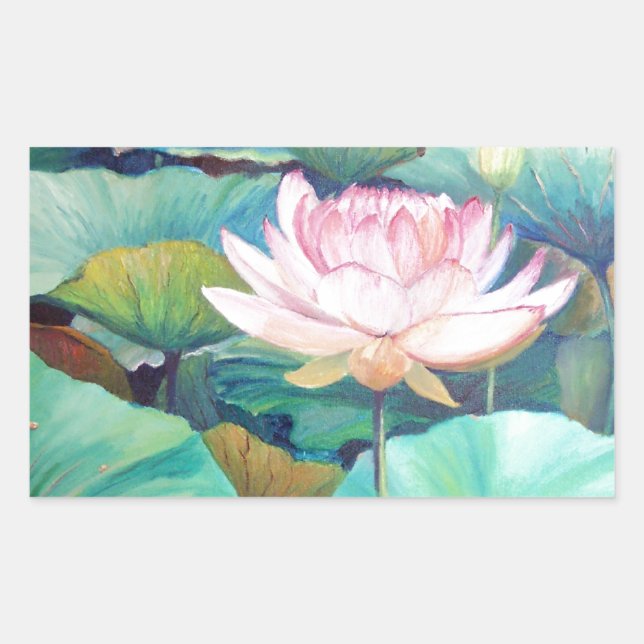 Pegatina rosa Lotus Blossom (Anverso)