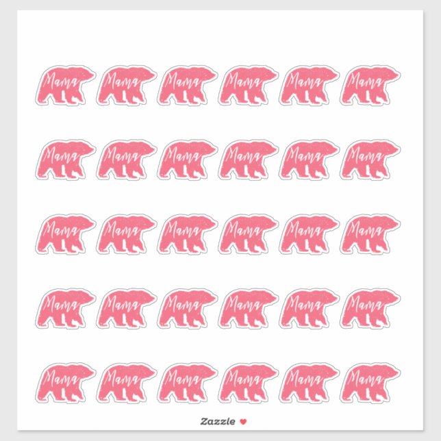 Pegatina Rosa Mama Bear (Hoja)