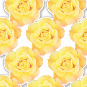 Pegatina Rosa Naranja amarillo Patrones Flores Florales Jar
