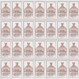 Pegatina Rosa Purpurina Dorado Vestido Cumpleaños Mano Sani