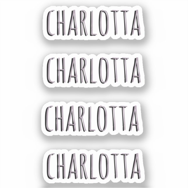 Pegatina Rosa Quartz | 3D Nombre personalizado negro (Anverso)