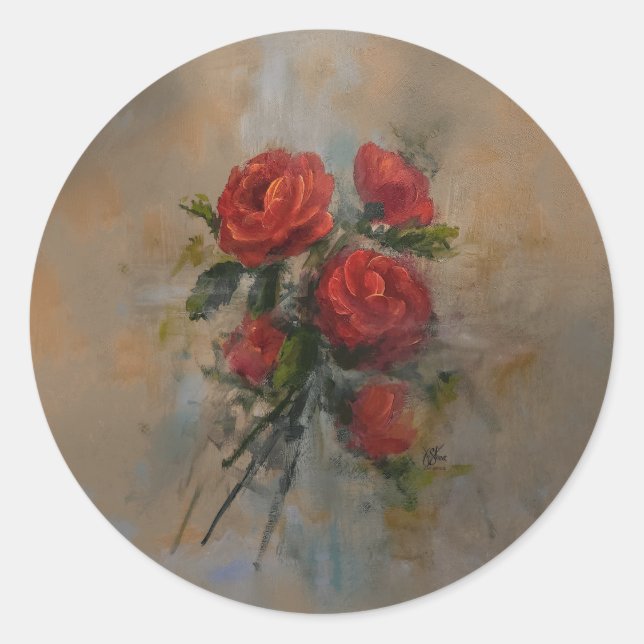 Pegatina Rosa Roja (Anverso)