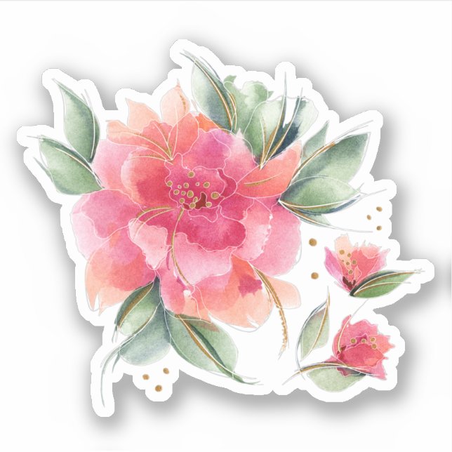 Pegatina Rosa rosa (Anverso)