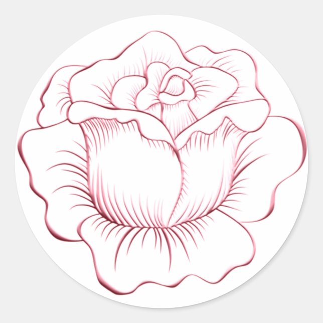 Pegatina rosa rosa y sello de sobre A (Anverso)