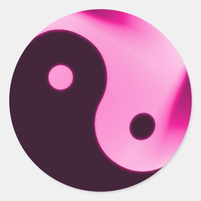 Pegatina rosado de Yin yang (Anverso)