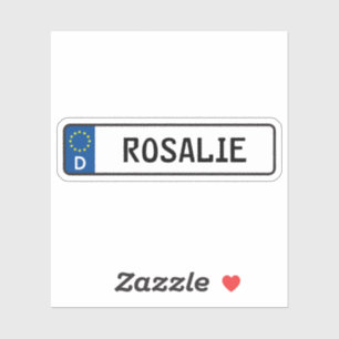 Pegatina Rosalie German Car License Plate