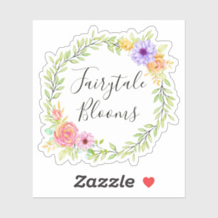 Pegatina Rosas De Cuento De Hadas Caprichoso Logotipo De Co