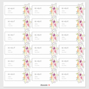 Pegatina Rosas de verano en acuarela Dirección de invitada