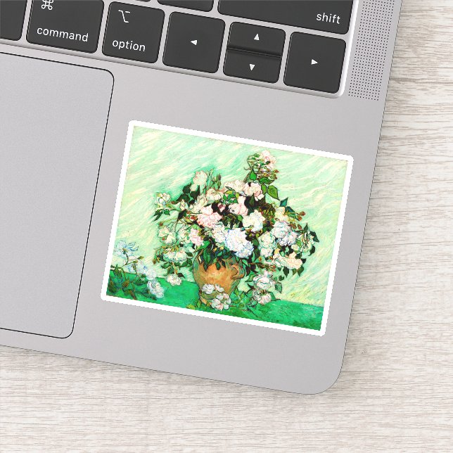 Pegatina Rosas de Vincent Van Gogh (1890) (Detalle)