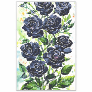 Pegatina Rosas negros Flores Gótico Arte Pintura de color d