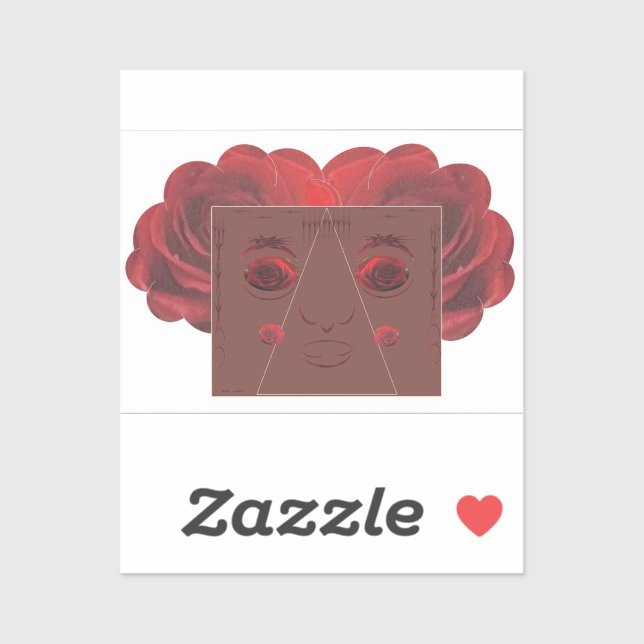 Pegatina Rosas rojas. (Hoja)