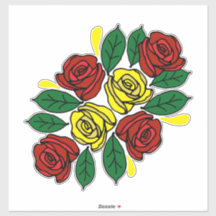 Rosas Rojas y Amarillas Folk Art Narrowboat