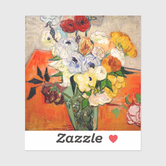 Pegatina Rosas Van Gogh y Anemones (Hoja)