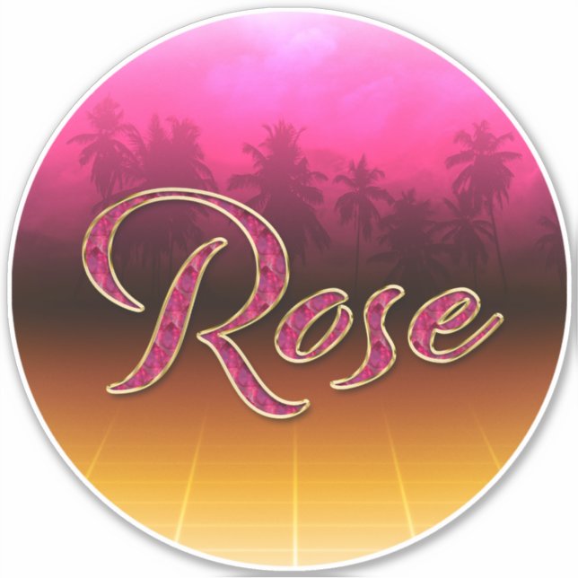 Pegatina Rose Vorname Name golden pink Aufkleber Sticker (Anverso)