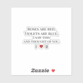 Pegatina Roses Are Red Valentine's - I ♥ U Funny Romantic  