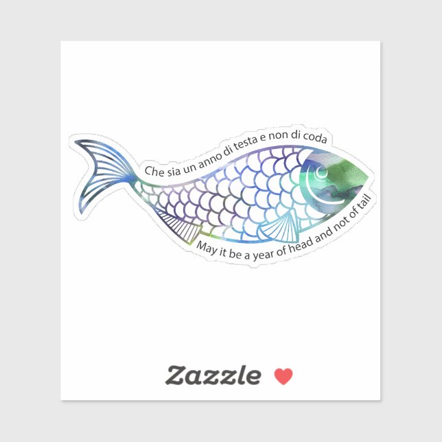 Pegatina Rosh Hashana Blessing in Judeo-Italian (Hoja)