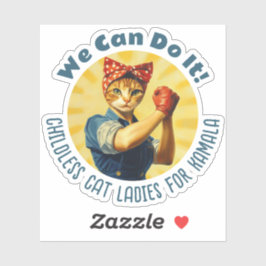 Pegatina Rosie The Riveter Cat Ladies Para Kamala Harris