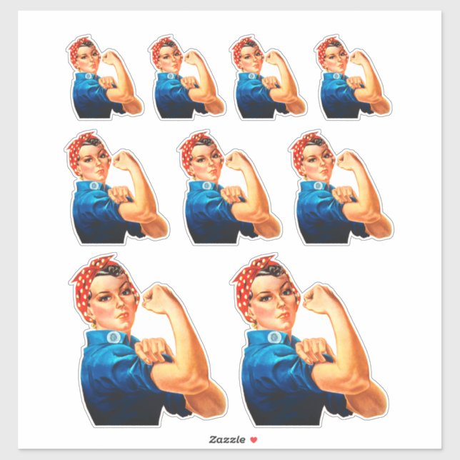 Pegatina Rosie The Riveter Multiplicado por 9 (Hoja)