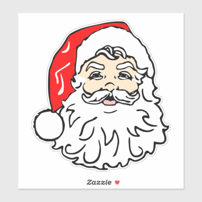 Pegatina Rostro de Santa Claus Vintage (Hoja)