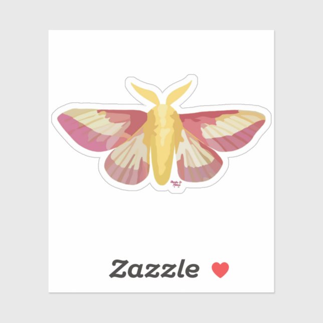 Pegatina Rosy Maple Moth Sticker (Hoja)