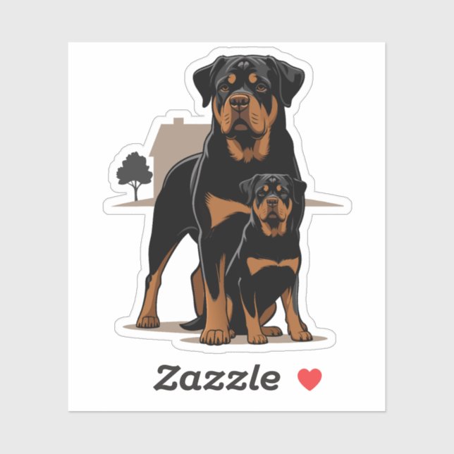 Pegatina Rottie Puppy, Dog Lover Gift (Hoja)
