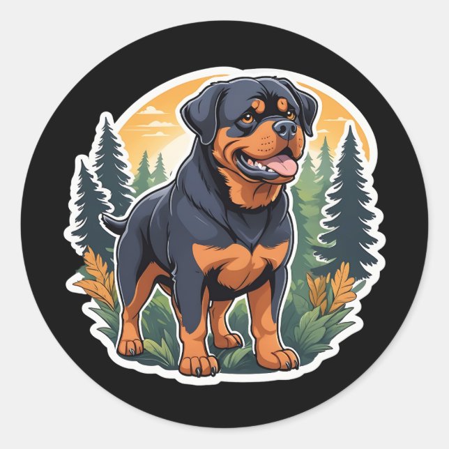 Pegatina Rottweiler (Anverso)