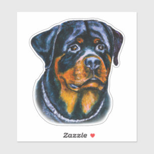 Pegatina Rottweiler acuarela