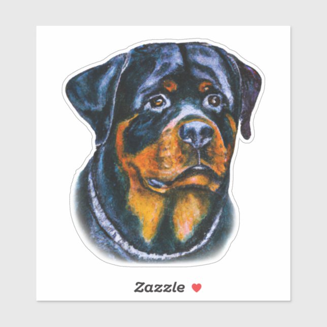Pegatina Rottweiler acuarela (Hoja)