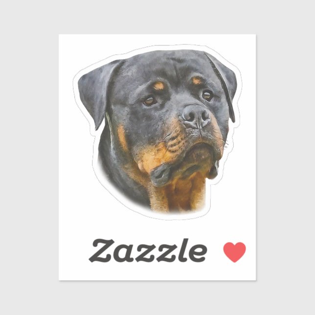 Pegatina Rottweiler acuarela (Hoja)