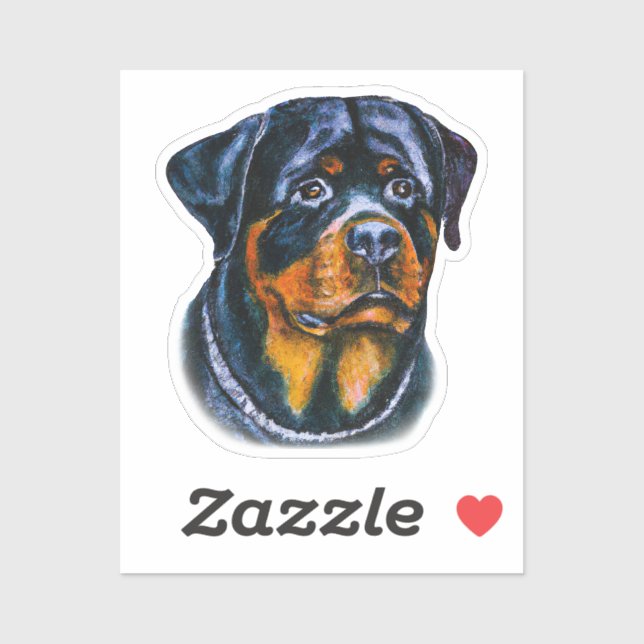 Pegatina Rottweiler acuarela (Hoja)