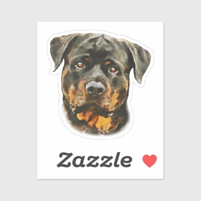 Pegatina Rottweiler acuarela (Hoja)