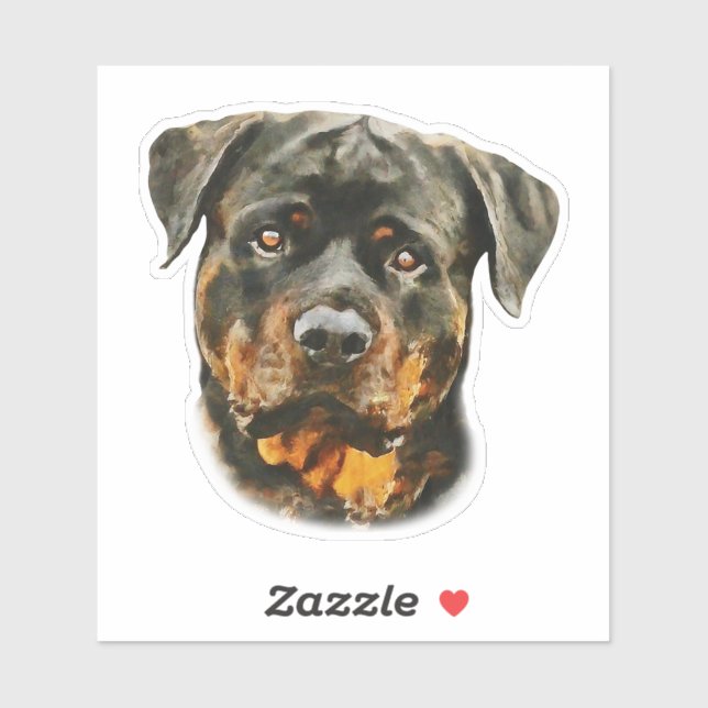 Pegatina Rottweiler acuarela (Hoja)