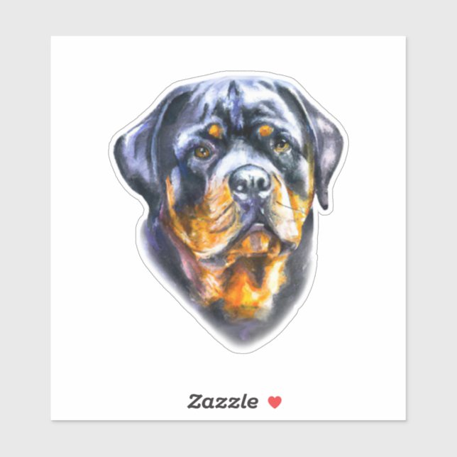 Pegatina Rottweiler acuarela (Hoja)