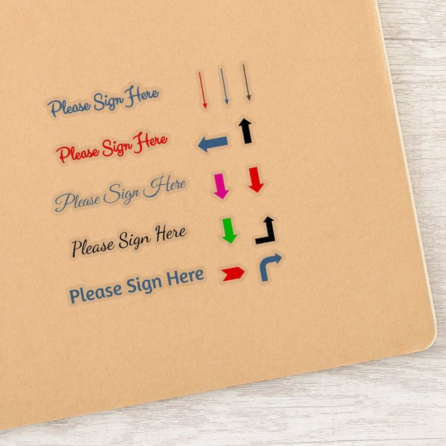 Pegatina Rótulo aquí flechas (sign here)