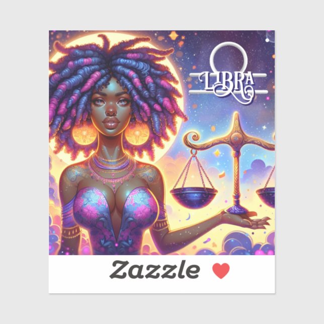 Pegatina Rótulo Astrológico Horoscopio Libra Zodiac (Hoja)