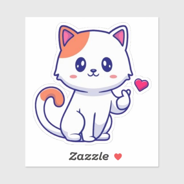 Pegatina Rótulo Cute Cat Love Hand Hand 57577 (Hoja)