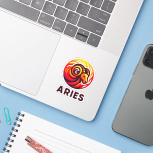 Pegatina Rótulo de Astrología Fiery Aries