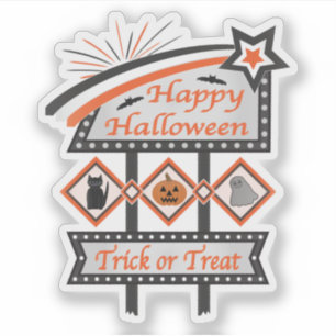 Pegatina Rótulo de Halloween retro vintage - Truco o trato