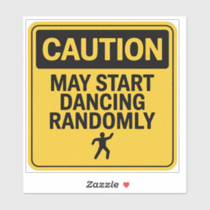 Pegatina Rótulo de precaución - Alerta de baile aleatorio