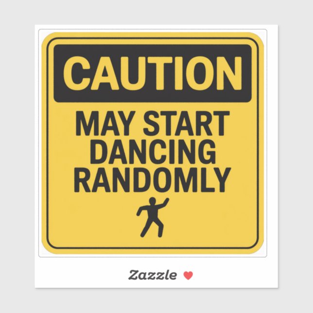 Pegatina Rótulo de precaución - Alerta de baile aleatorio (Hoja)