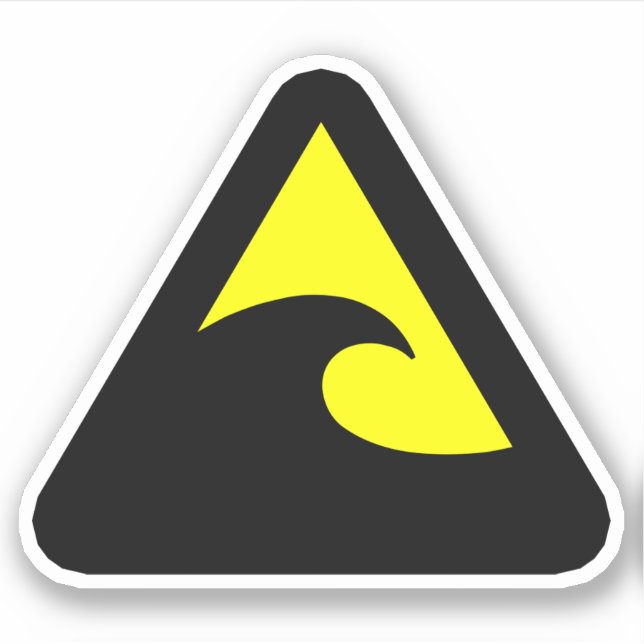 Pegatina Rótulo de riesgo de tsunami (Anverso)
