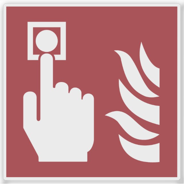 Pegatina Rótulo de seguridad de botón de alarma de incendio (Anverso)
