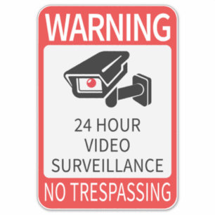 Pegatina Rótulo de vigilancia de vídeo 24 horas