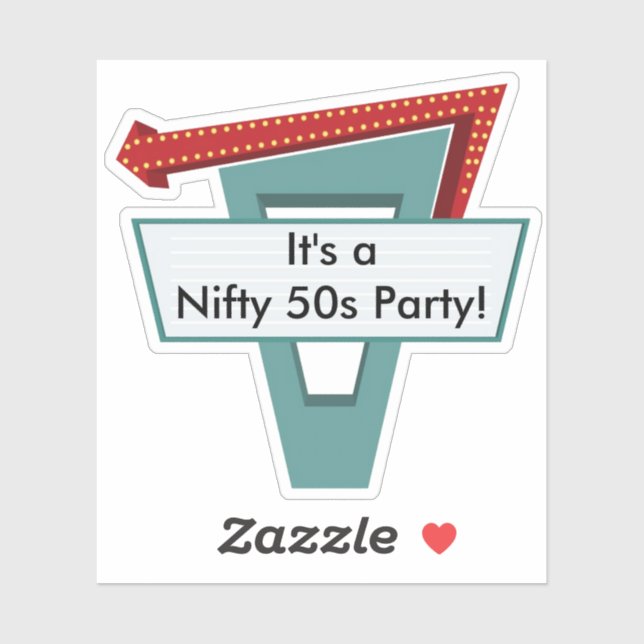 Pegatina Rótulo Diner 1 de los años 50 (Hoja)