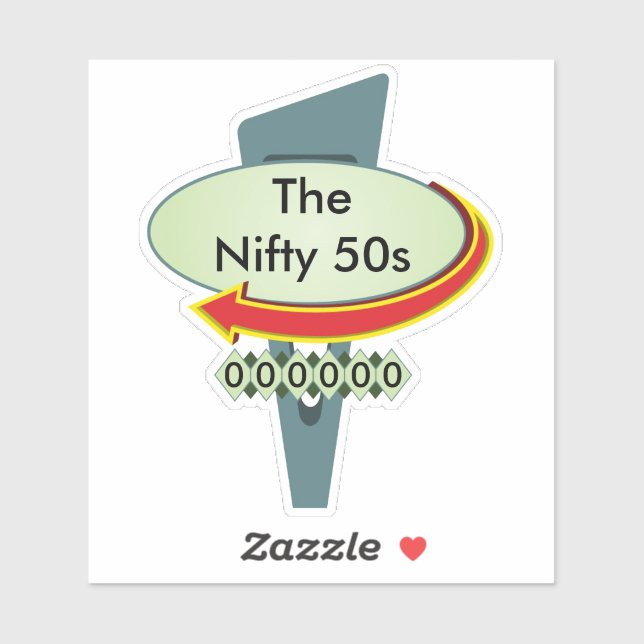 Pegatina Rótulo Diner 4 de los años 50 (Hoja)