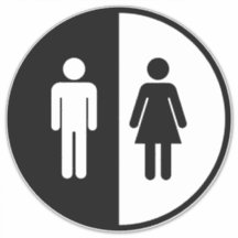 Rótulo en el baño