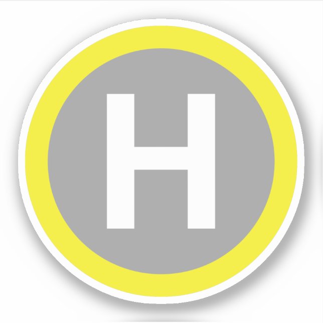 Pegatina Rótulo Helipad (Anverso)